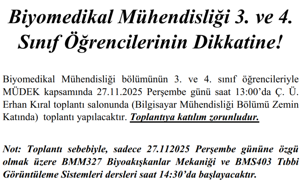 3. ve 4. Sınıf Öğrencilerinin Dikkatine!